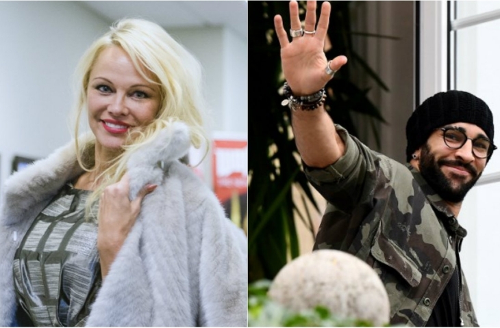 Kolase foto Adil Rami dan Pamela Anderson [AFP]