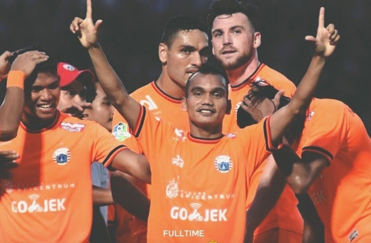 Selebrasi Rico Simanjuntak. (sumber: twitter/@persija_jkt).