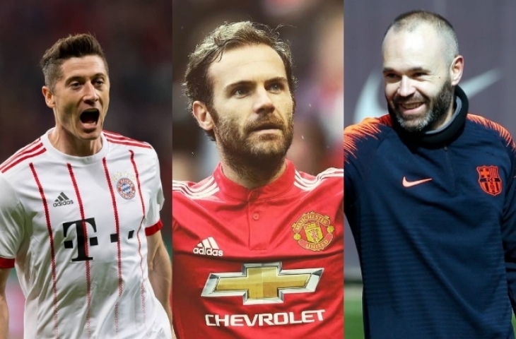 Lewandowski, Mata, dan Iniesta/Instagram