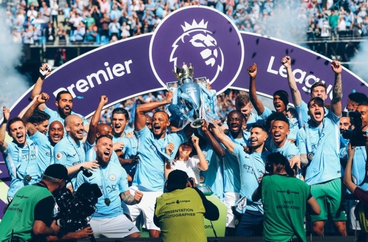 Manchester City juara Liga Primer Inggris musim 2017/2018. (Sumber: Twitter/@mancity).