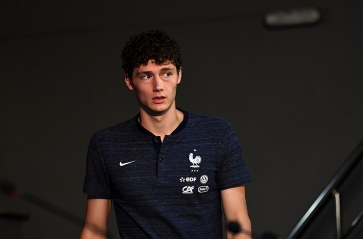 Benjamin Pavard tiba saat konferensi pers di Istra, Moskow Barat, (18/6), [AFP/Franck Fife]