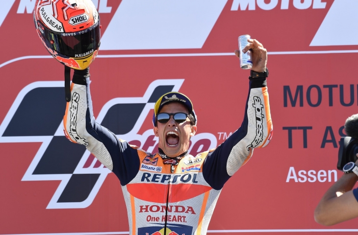 Marc Marquez meraih podium pada seri balapan MotoGp di Sirkuit Assen/Twitter