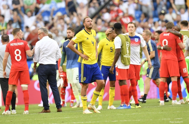 Swedia kalah dari Inggris di babak perempat final Piala Dunia 2018 (@swedense/Twittter)