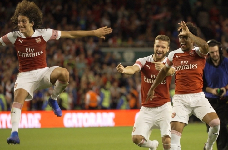 Pemain Arsenal merayakan kemenangan atas Chelsea di International Champions Cup (Arsenal FC)