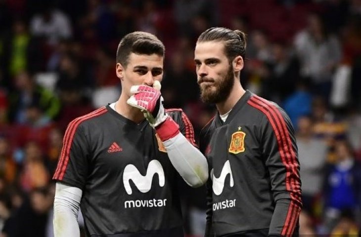 Kepa dan De Gea. (Perre-Philippe Marcou/AFP).