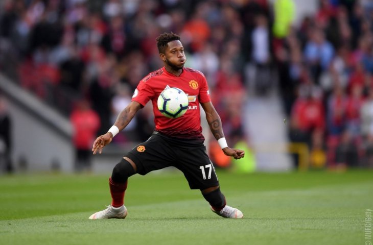 Fred saat menjalani debut bersama Manchester United lawan Leicester City (twitter/Fred08oficial)