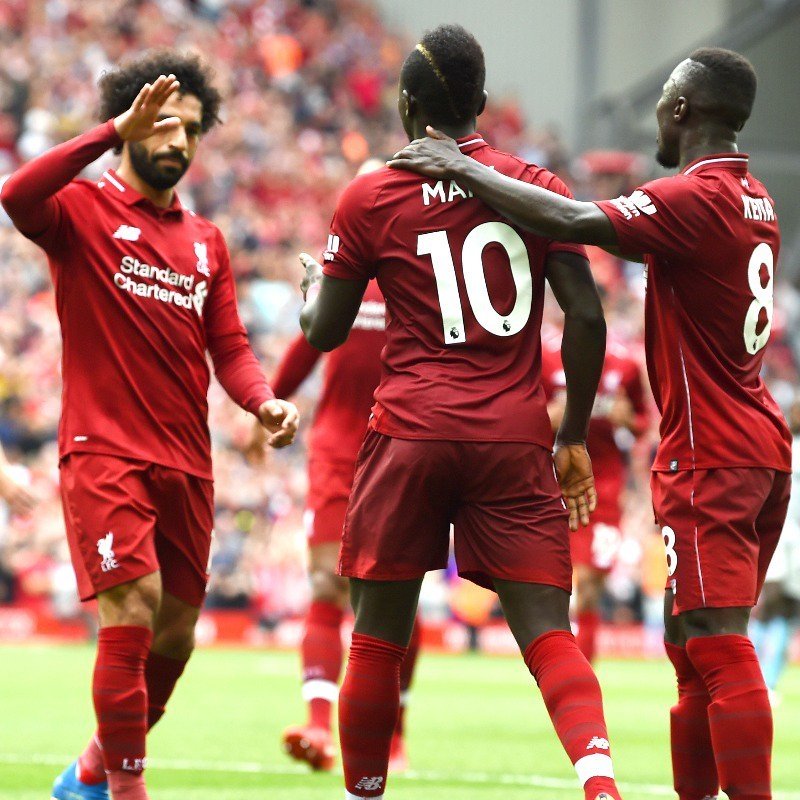 Pemain Liverpool merayakan gol ke gawang West Ham di Stadion Anfield (Liverpool FC)