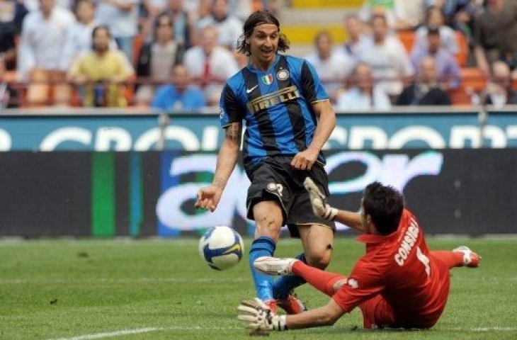 Ibrahimovic saat berseragam Inter Milan. (Giuseppe cacace/AFP).