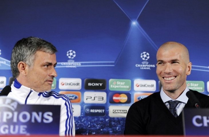 Jose Mourinho dan Zinedine Zidane (Philippe Desmazes/AFP)