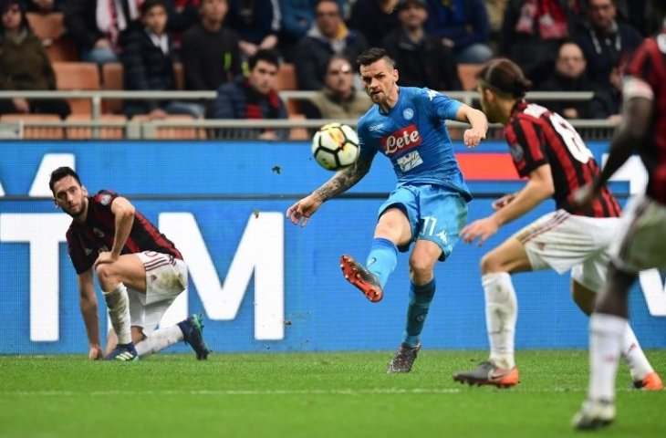 Napoli vs AC Milan. (Miguel Medina/AFP).