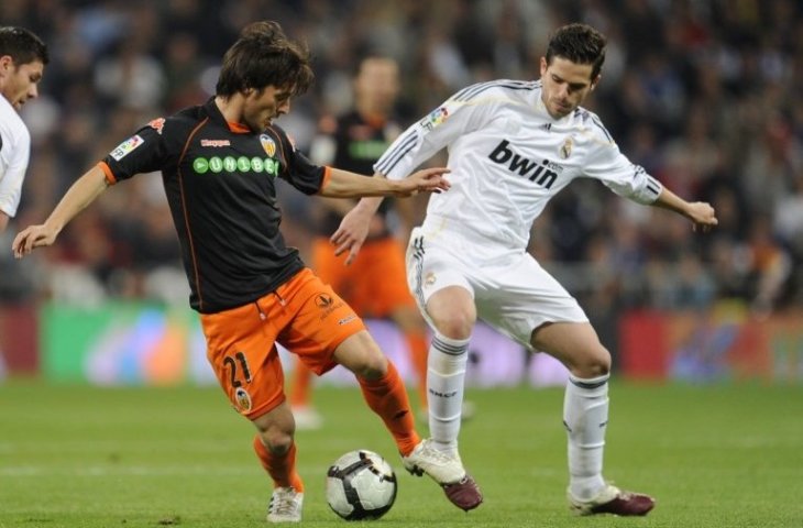 David Silva saat masih di Valencia. (P. Marcou/AFP).