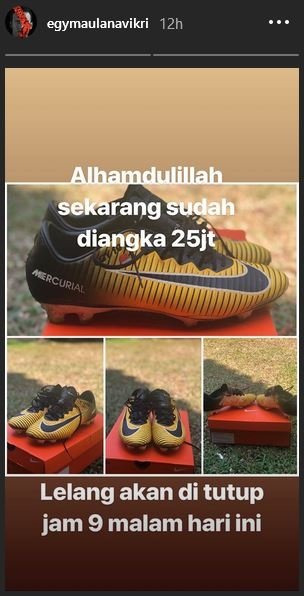 Egy Maulana lelang sepatunya untuk bantu gempa Lombok (@egymaulanavikri/Instagram)