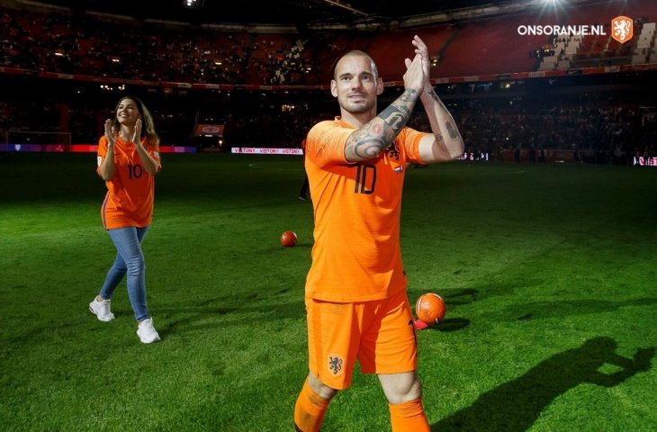 Wesley Sneijder menjalani laga terakhir bersama timnas Belanda (twitter.com/OnsOranje)