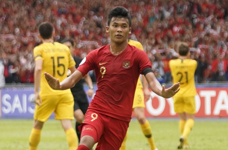 Pemain timnas Timnas Indonesia U-16 Sutan Diego Zico melakukan selebrasi seusai mencetak gol ke gawang Australia pada pertandingan perempat final Piala AFC U-16 di Stadion Nasional Bukit Jalil, Malaysia, Senin (1/10). (ANTARA FOTO/HO/AFC)