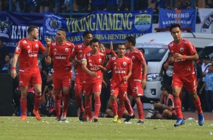 Pemain Persija Jakarta merayakan gol ke gawang Persib Bandung (liga-indonesia.id)