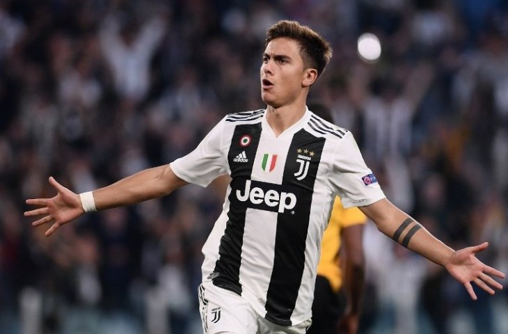 Selebrasi Paulo Dybala saat mencetak gol ke gawang Young Boys pada 2 Oktober 2018 (Marco Bartorello/AFP)