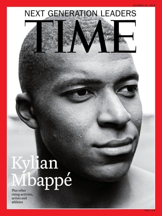 Kylian Mbappe jadi cover majalah Time. (Twitter/@Jon_LeGossip).