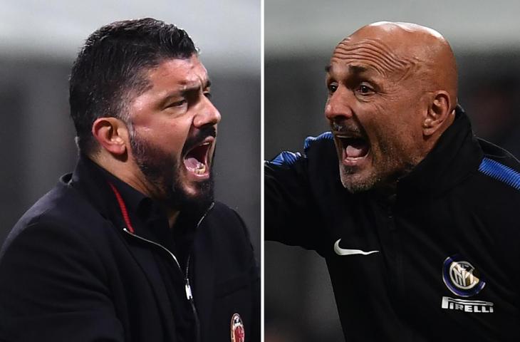 Pelatih AC Milan, Gennaro Gattuso & Pelatih Inter Milan, Luciano Spalletti (AFP)