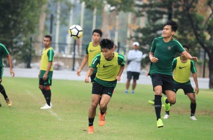 Suasana Timnas Indonesia U-19 latihan persiapan melawan Jepang (Sumber: PSSI)