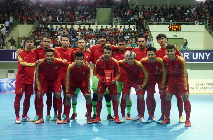 Skuat Timnas Futsal Indonesia vs Kamboja di Piala AFF Futsal 2018 (STEPHANUS ARANDITIO/BOLATIMES.COM)