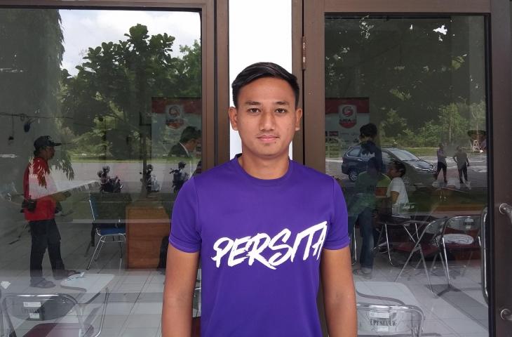 Striker Persita Tangerang, Diego Banowo. (Irwan Febri Rialdi/www.mxkc.sbs).