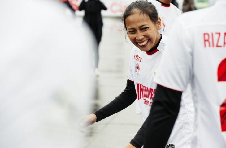 Satu-satunya wanita di tim Indonesia yang berlaga di HMC 2018. (Dok. Homeless World Cup)