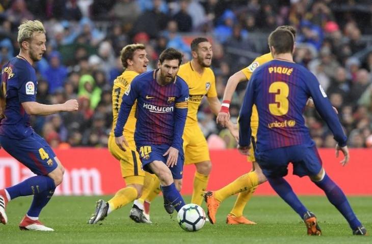 Pertemuan Barcelona dengan Atletico Madrid di Camp Nou pada 4 Maret 2018 (Lluis Gene/AFP)