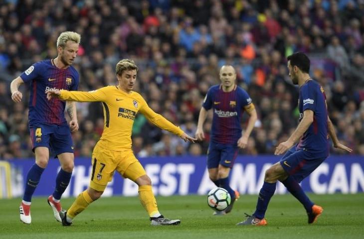 Pertemuan Barcelona dengan Atletico Madrid di Camp Nou pada 4 Maret 2018 (Lluis Gene/AFP)