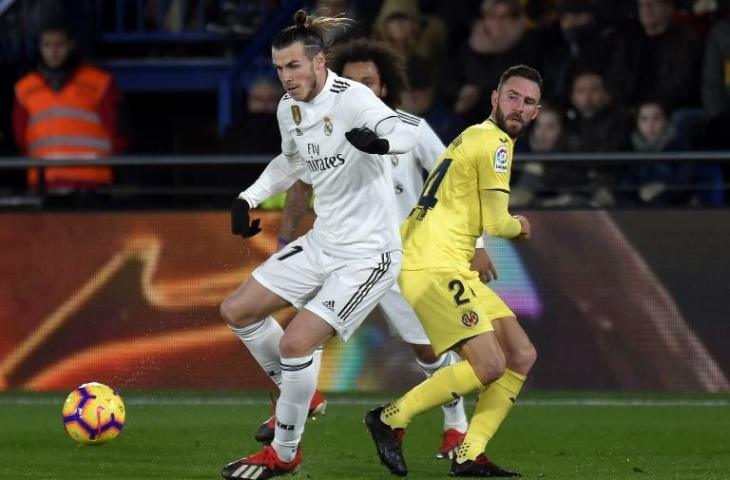 Gareth Bale saat tampil melawan Villarreal. (Jose Jordan/AFP).