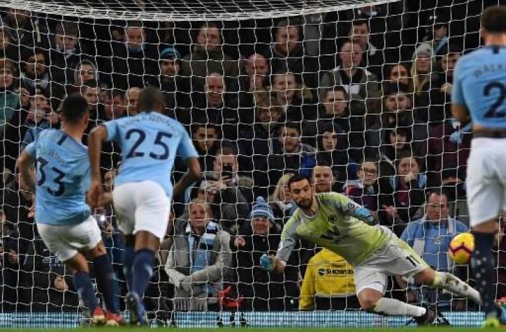 Gabriel Jesus berhasil menyarangkan dua gol ke gawang Wolverhampton pada lanjutan Liga Primer Inggris, Selasa (15/1/2019) dini hari. (PAUL ELLIS / AFP)