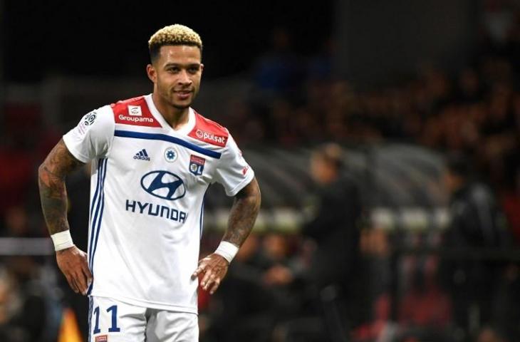 Penyerang Olympique Lyon, Memphis Depay (Fred Tanneau/AFP)