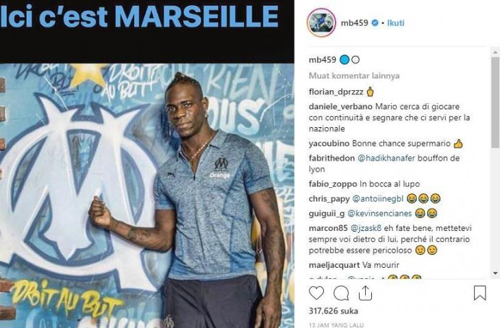 Mario Balotelli resmi berseragam Olympique Marseille. (Instagram/mb459)