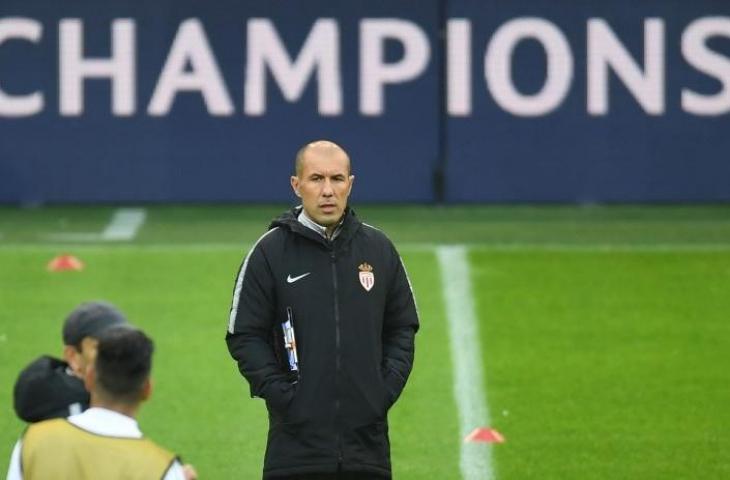 Leonardo Jardim saat memimpin latihan AS Monaco pada 2 Oktober 2018 (Patrik Stollarz/AFP)