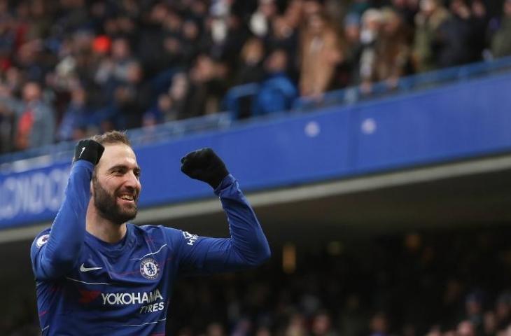 Penyerang Chelsea, Gonzalo Higuain. (Daniel Leal-Olivias/AFP)