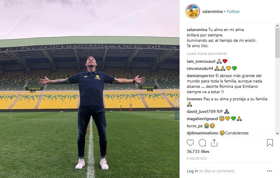 Unggahan mengharukan adik Emiliano Sala di Instagram (instagram.com/salaromina)