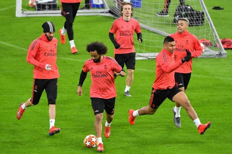 Suasana latihan Real Madrid jelang berhadapan dengan Ajax Amsterdam (12/2/2019) [Emmanuel Dunand/AFP)