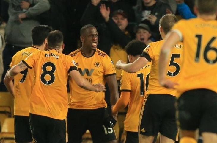 Para pemain Wolverhampton Wanderers merayakan gol ke gawang Newcastle United pada 11 Februari 2019 (Lindsey Parnaby/AFP)
