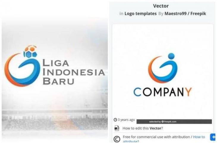 Perbandingan Logo PT. Liga Indonesia Baru dengan logo template (twitter.com/TeukuRizqi)