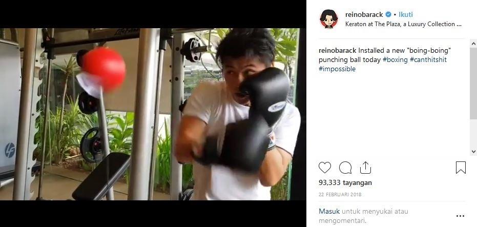 Gaya Reino Barack saat olahraga boxing (instagram.com/reinobarack)