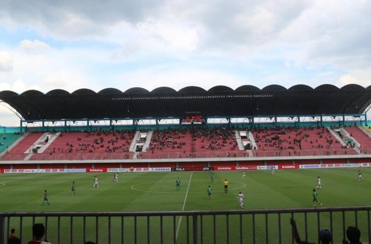 Suasana Stadion Maguwoharjo, Sleman sepi usai BCS nyatakan boikot laga PSS Sleman di Piala Presiden. [Andiarsa Nata/www.mxkc.sbs]