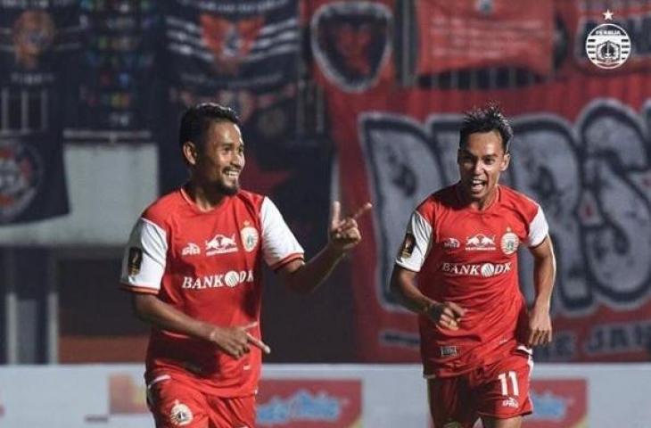 Selebrasi Ramdani Lestaluhu usai mencetak gol untuk Persija Jakarta ke gawang Borneo FC dalam pertandingan Grup D Piala Presiden 2019. (Instagram/persijajkt)