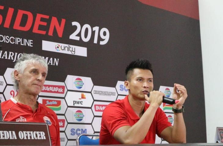 Kiper Persija Jakarta, Shahar Ginanjar usai laga melawan PSS Sleman pada 15 Maret 2019. (Andiarsa Nata/www.mxkc.sbs)