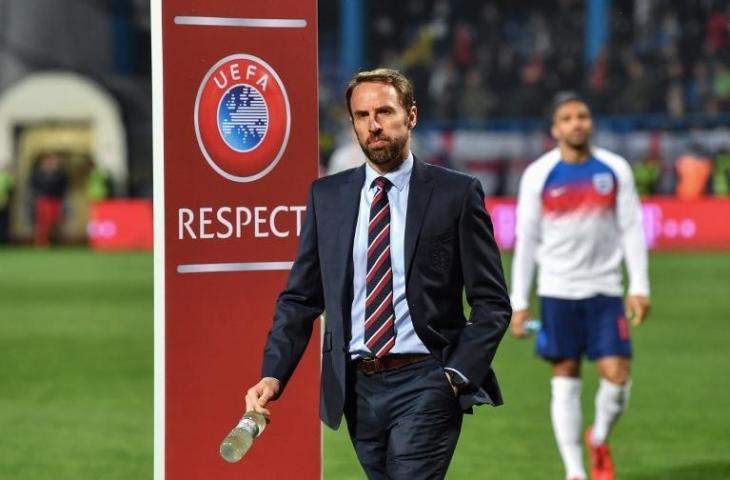 Pelatih Timnas Inggris, Gareth Southgate. (Andrej Isakovic/AFP)