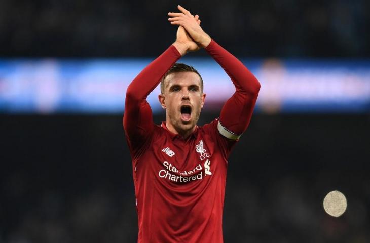 Gelandang Liverpool, Jordan Henderson. (Paul Ellis/AFP)