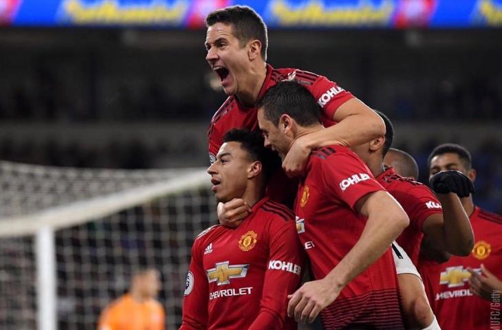 Gelandang Manchester United, Ander Herrera merayakan gol bersama rekan setimnya (instagram/anderherrera)