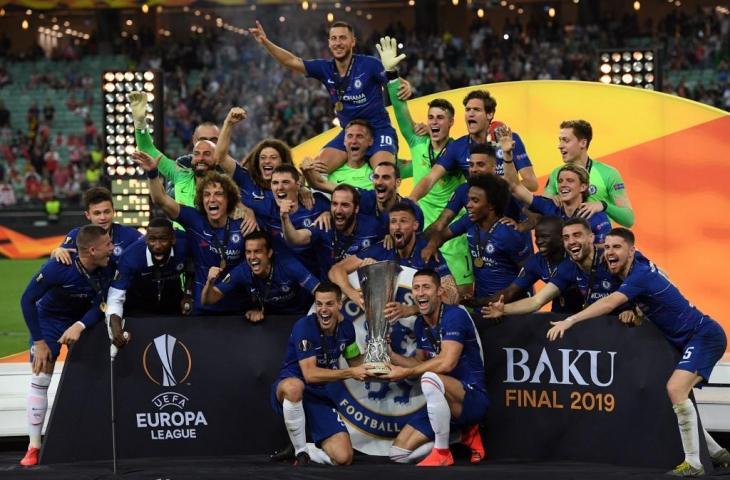 Chelsea juara Liga Europa usai kalahkan Arsenal 4-1. [Kirill KUDRYAVTSEV / AFP]