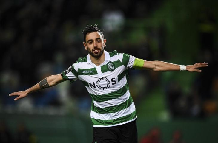 Gelandang Sporting Lisbon, Bruno Fernandes jadi incaran tiga klub besar Liga Primer Inggris. [PATRICIA DE MELO MOREIRA / AFP]