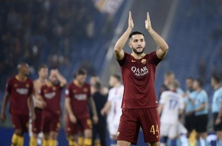 Kostas Manolas saat masih membela AS Roma. (FILIPPO MONTEFORTE / AFP)