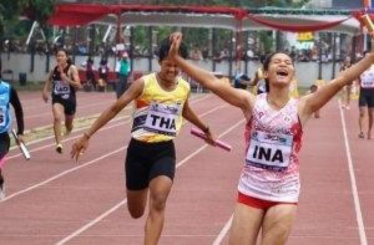 Hari pertama, Jumat (19/7/2019) kontingen Indonesia dari cabang olahraga atletik berhasil mengoleksi tujuh medali, yaitu tiga emas, satu perak, dan tiga perunggu, di hari pertama ASEAN Schools Games 2019. (Dok : Menpora)