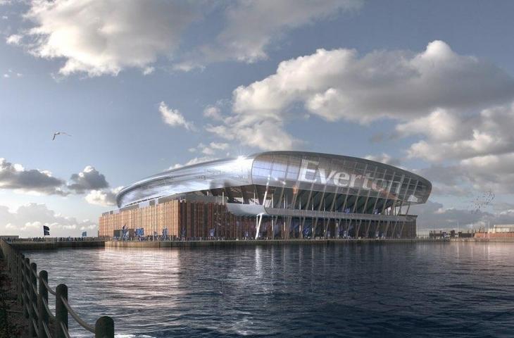 Ini maket megahnya stadion baru milik everton yang dibangun di pinggir Sungai Mersey, Inggris. (Instagram/@everton)